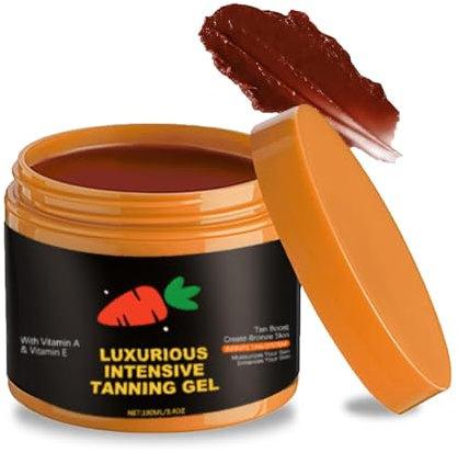 Carrot Intensive Tanning Gel,Activateurs et accélérateurs de bronzage - Huile De Carotte-Activateur De Bronzage-Obtenez Un Bronzage Naturel,Bronzant Rapide Avec Cocohuile Et Vitamines A & E (1pc)