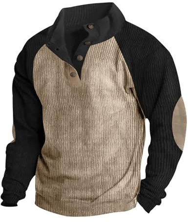 Pull sans Capuche pour Hommes en Velours côtelé décontracté Confortable Style Casual Tendance