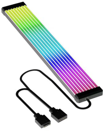 TZMRIT PC Kabel Rgb,ARGB PSU Kabelabdeckungs Kabelverlängerung, RGB Stromverlängerungskabelabdeckungskit für Motherboard und GPU PC Kabel Teile Deko (Schwarz-8PIN)