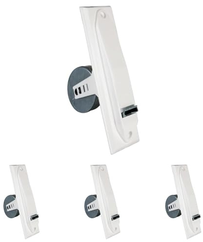 Amig - Recogedor para Persianas Compacto de Empotrar o Encastrado Metálico con Frente de Plástico Blanco de Diseño Sencillo y Atemporal - Medidas: 6,2 x 20 x 11,5 cm (Paquete de 4)