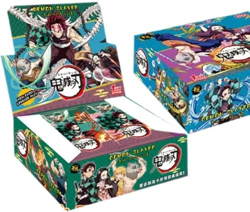 Demonn Slayerr Cartes d'Anime, 160 Pièces Jeux de Cartes à Collectionner Anime,Trading Card Booster Box,Anime Games Cartes Populaires Convient Aux Fans, Enfants, Adolescents Et Adultes