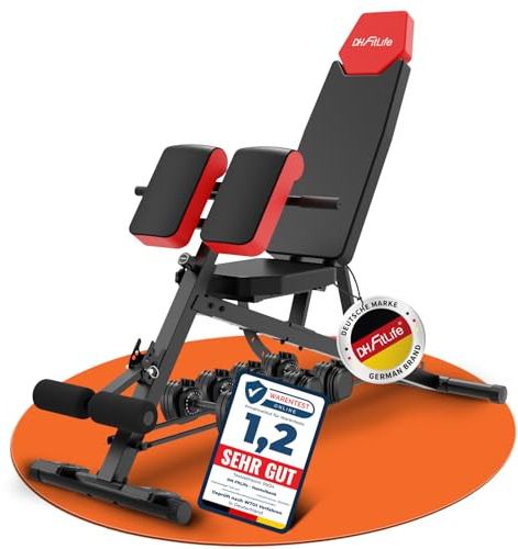 DH FitLife 2026 Panca Palestra Regolabile 6-in-1 con Hyperextension per Schiena e Addominali fino a 350 kg | Panca Multifunzionale per Home Gym | Panca Inclinata per Bench Press e Allenamento Completo