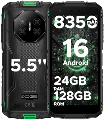 Luzglo Fire 3 Pro Rugged Smartphone Android 16, 2026 Rugged Phone with Gemini AI, 8350mAh Battery, 24GB+128GB/2TB Octa-Core android Phones, 5.5 HD+ IPS, 16MP+8MP, Face ID/NFC/Widevine L1