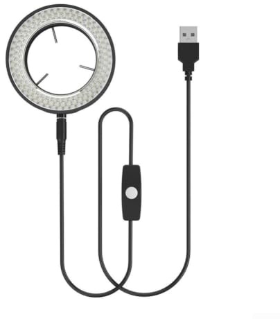 Luce circolare per applicazioni di microscopia con 144 perline LED luminosità regolabile e ingresso USB 5V
