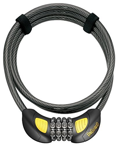 OnGuard Terrier GLO Combo 6' Cable Lock – 180 cm × 10 mm Twisted Steel Cable, LED-Illuminated 4-Digit Combination, Vinyl-Coated Security Cable