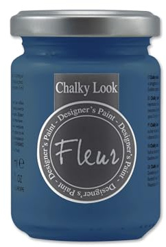 FLEUR DESIGNER'S PAINT | Pittura ad Acqua, Effetto Gesso Naturale, Extra Opaca, Fleur Chalky F65, Colore Nelson Blue, Made in Italy, Formato da 130 ml