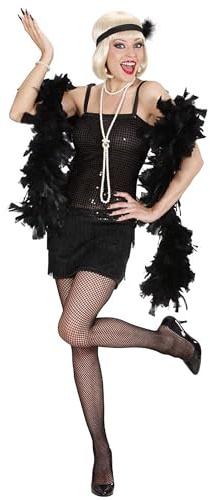 W WIDMANN MILANO Party Fashion - Kostüm Charleston, Kleid und Stirnband mit Federn, 20 er Jahre, Flapper, Fasching