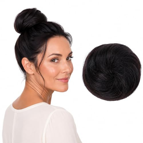 CAISHA 100% ECHTHAAR Haarteil Haarknoten DUTT Dunkelbraun H311g