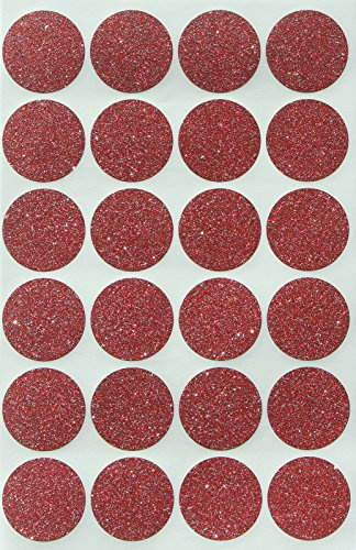 Etiketten Glitzer Rot 25 mm runde Sticker – Größe 2,5 cm Klebepunkte 360 Vorteilspack von Royal Green