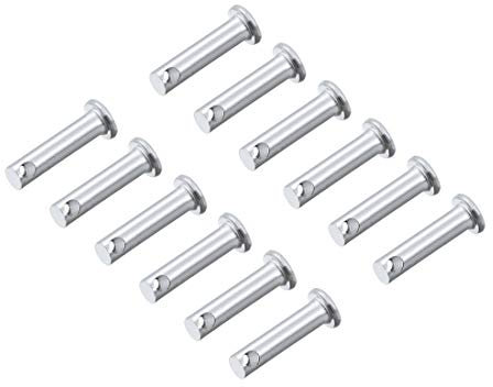 sourcing map Single Hole Clevis Pins - 5mm X 20mm Flat Head Zinc-Plating Solid Steel Link Hinge Pin 12Pcs