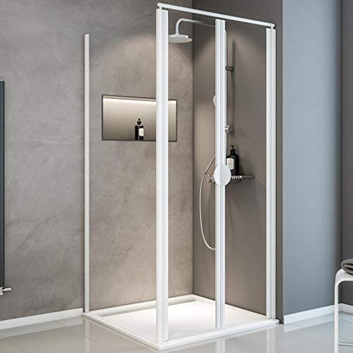 Schulte Sunny Pendeltür mit Seitenwand, 180 cm Höhe, 80 x 90 cm, Sicherheitsglas (ESG), klar hell, D232115 04 50