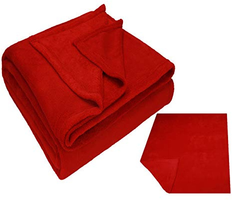Betz Kuscheldecke Flauschig Sofa Fleecedecke Teddy - Wohndecke XXL Warm Sofadecke Decke Couch Größe 150x200 cm Farbe rot