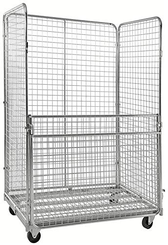 Gitterrollwagen 400 kg, mit 4 Seiten, LxBxH 1.200 x 800 x 1.800 mm, verzinkt