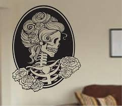 Victorian Woman Version DD101 Skull Wall Vinyl Decal Sticker Art Graphic Sticker Sugar Skull Sugarskull