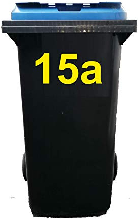 25 × Gelb Zahlen- & Buchstaben-Aufkleber 10 cm – selbstklebend, wetterfest & UV-beständig – 0–9 + a–e – ideal für Hausnummer, Mülltonne, Schilder & Outdoor