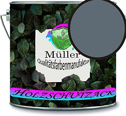 Müller - Vernice protettiva per legno, resistente alle intemperie, protezione a lungo termine dagli agenti atmosferici, colore protettivo per legno RAL 7031, colore blu e grigio