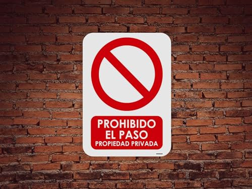 Oedim Pack 2 Señales Prohibido el Paso Propiedad Privada, 21x29,7cm, Señaletica en Material Vinilo Adhesivo Monomérico, Duradera y Económica