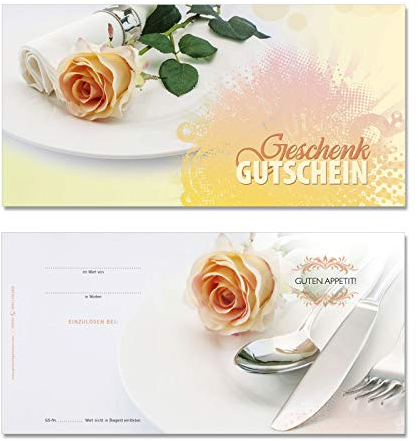 GESCHENKGUTSCHEINcom by POS-HAUER. 25 Gutscheine. Blanko zum Selberausfüllen. Für Restaurant Gastronomie Gasthof Hotel.