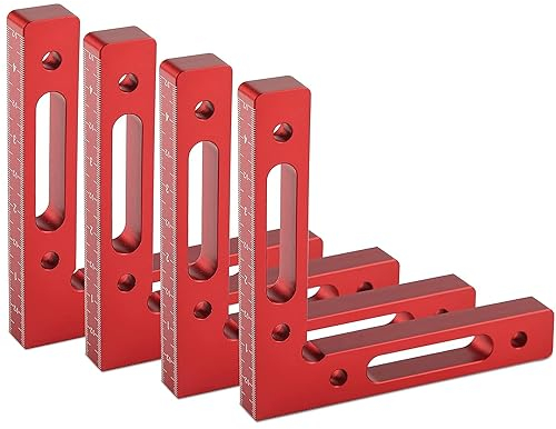 LAIWOO 90 Grad Positionierwinkel Winkel Klemme, Winkelspanner 120 x 120mm, Messwinkel Rechtwinklige Klemme für Zimmermannswerkzeug, L-Type Eckklemme für Boxen Bilderrahmen Regalschränke