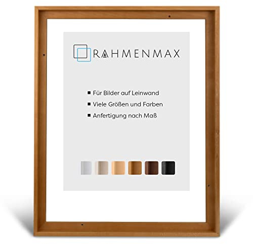 RahmenMax® Luzern Schattenfugenrahmen 60x60 cm aus lackiertem Massiv Holz/Rahmen für Leinwand/Bilderrahmen für Keilrahmen/Leinwandrahmen in Terracotta - Maßanfertigung möglich