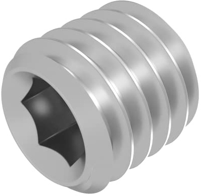 SECCARO Gewindestift mit Ringschneide M5 x 5 mm, Edelstahl V2A VA A2, DIN 916 / ISO 4029, Innensechskant, 20 Stück