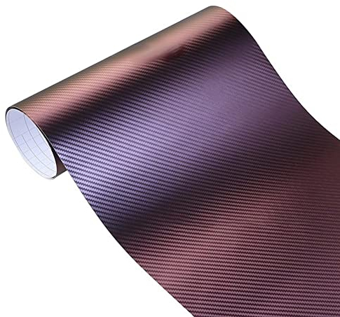 Kohlefaser Auto Folie Selbstklebende Fahrzeug Lackschutzfolie Farbwechselfolie Auto Chamäleon Wrapping DIY Klebefolie für Motorrad Fahrrad, 50*152cm, Lila Blau