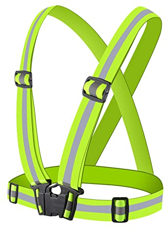 Gilet de Sécurité Veste Réfléchissante Taille Ajustable Forte Visibilité Vélo, Moto, Marche, Jogging, Plein air Gilet de Sécurité, Gilet Réfléchissant de Sécurité