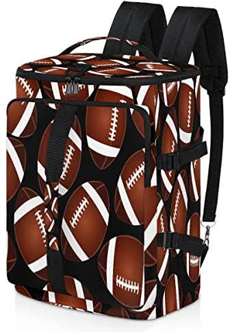Fußball-Muster, Sport-Rucksack für Herren und Damen, Amerika-Fußball-Seesack mit Schuhfach für Fitnessstudio, Reisen, Wandern, Rucksack, multi, Einheitsgröße, Sportlich