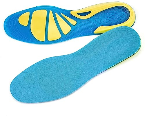 Semelles Chaussures Gel, Silicone Semelles Orthopédiques Confort pour Soulage Epine Calcaneenne Soulage la douleur Absorbe Les Chocs, Semelle Gel Femmes et Hommes pour Course, Randonnées(43-47 EU)