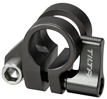 Tilta 15 mm seitliche Einzelstangenhalter, kompatibel mit jeder Größe von 15 mm Stange mit Spannschraube und Kamerakäfig, Sechskant-Befestigungsschraube – Tilta Grey TA-SRA-15-G
