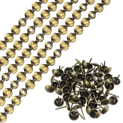 QUARKZMAN 10pz Tappezzeria Chiodi Strisce, 1Metro Lucido Decorativo Chiodo Rifiniture per Divano Testata Sedia Mobili con Tappezzeria Chiodi (11mm Bronzo)