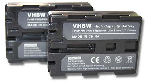 vhbw 2x batteria sostituisce Sony NP-QM51D, NP-QM71, NP-QM71D, NP-QM91, NP-QM91D per videocamera camcorder (1400mAh, 7,4V, Li-Ion)