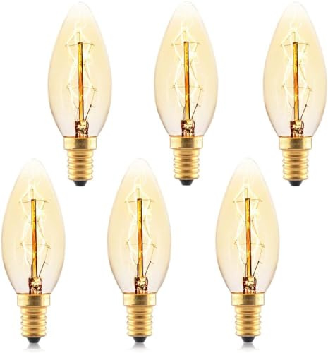 FanciBuy Dimmable E14 SES Small Screw Bulbs, Decorative Filament Bulbs, Soft Warm White 2700K, 230V