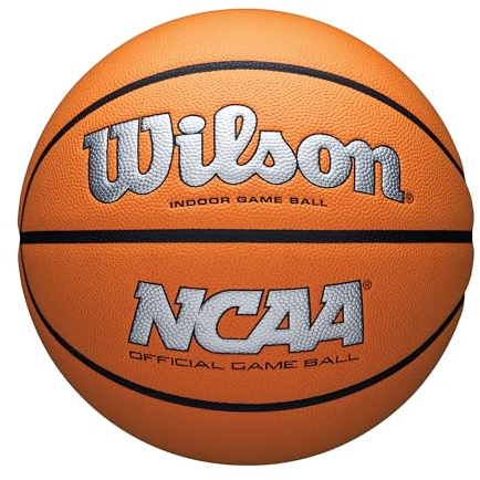 WILSON NCAA Evo NXT Official Indoor Game Basketball - Silver/Orange, Size 7-29.5