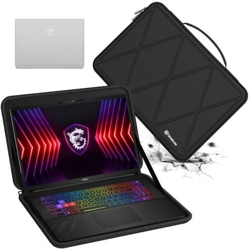 Smatree Hard Eva Schutzhülle Tasche Kompatibel für 17 Zoll MSI Crosshair 17 HX D14V,für Pulse 17-AI C1V,MSI Sword 17-HX B14V schlank und Anti-Shock Laptoptasche(X8319)