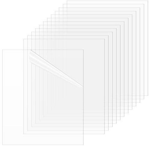 AHANDMAKER Lot de 25 feuilles en plastique souple transparent de 22,9 x 30,5 cm avec papier de protection pour travaux manuels, projets de modélisation, cadres photo, peintures, projets d'affichage de