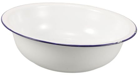 FOYTOKI Retro Foot Soaking Bath Basin Large Enamel Mixing Bowl Laundry and Salad Serving