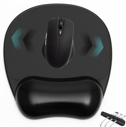 Alfombrilla ergonomica para ratón. Almohadilla con reposamuñecas de Gel ergonómico para pc. Base de Goma Antideslizante. Mouse Pad PVC ergonómica