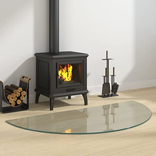 Hardware, Baumaterialien, Glas-Kamin Glasplatte, halbrund, 1200 x 600 mm