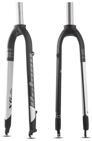 JNTFNE Starre Fahrradgabel 27,5/29 Zoll, Aluminiumlegierung, starre Gabeln, 1-1/8 Zoll, gewindeloses gerades Rohr, ultraleichte Fahrradgabel, Scheibenbremse (27,5 Zoll)