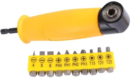UKCOCO Adaptateur De Perceuse à Angle Droit 90 Degrés Tournevis Coudé Pilote à Angle Droit 90° Compatible Perceuse Électrique Et Clé à Douille Kit 11 Pièces Pour Usage Manuel Et Électrique