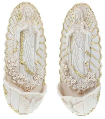 ABOOFAN 2pièces Bénitier Mural Décoration Murale Bénitier Décoration Murale Église Catholique Mural