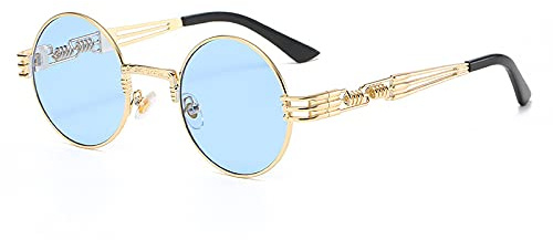 AmazingRose Vintage Runde Sonnenbrille, Steampunk-Design,Retro Runde Metallrahmen Sonnenbrille für Damen und Herren,UV400 Schutz