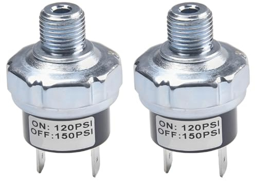 LKRXW 2 Pezzi Interruttore di Controllo Pressione per Pompa Aria 120-150 PSI Pressostato Valvola Compressore d'aria 1/4 NPT Pressostati Compressori Dell'interruttore Automatico