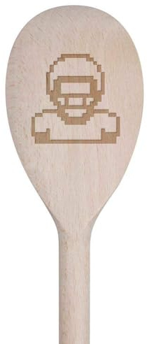 Azeeda 30cm '8-Bit American Football Player' Wooden Cooking Spoon (SO00026274)