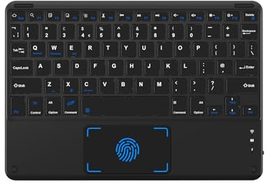 LAMA Teclado inalámbrico con panel táctil, portátil, universal, ultradelgado, Bluetooth, tablet, mini teclado para iPad/Tablet/iOS/Android/Windows/portátil/ordenador/teléfono
