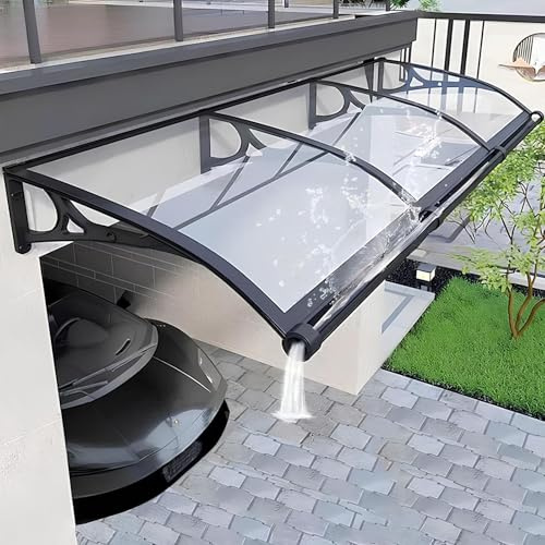 Policarbonato Marquesina para Puerta De Casa - con Fregadero Grande Toldo De Entrada Protección contra El Sol Y La Lluvia para Entrada Casa Tejadillo Ventana(60 * 100cm/23 * 39in)