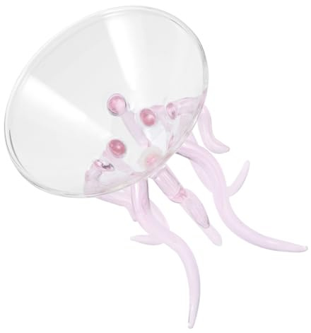 TOYANDONA Verre à Cocktail Verre Borosilicate Design Pieuvre Rose Élégant et Polyvalent pour Bar Fête Mariage et Restaurant Réutilisable