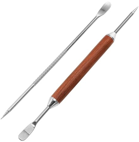 DOITOOL Penna per Caffè Latte in Acciaio Resistente 2 Pezzi Impugnatura Antiscivolo Strumento per Decorare Cappuccino e Latte Art Accessori Portatili per Baristi e Appassionati di Caffè
