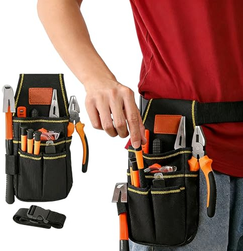 Xromes Tool Belt Pouch Multifunctional Work Belt Bag Garden Belt for Men Women Wear Resistant Electrician Unisex Tool Storage Bag